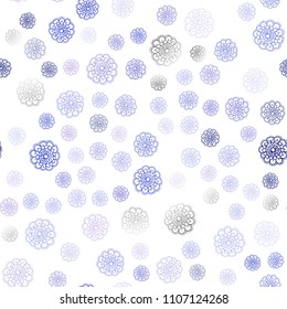 Light Pink, Blue vector seamless natural abstract background. An elegant bright illustration with flowers in Natural style. Completely new template for your brand book.