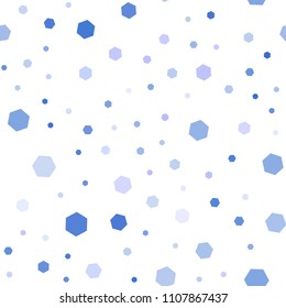 Light Pink, Blue vector seamless backdrop with hexagons. Illustration with set of colorful hexagons. Pattern for texture of wallpapers.