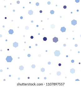 Light Pink, Blue vector seamless template in hexagonal style. Colorful hexagons on white backdrop. Pattern can be used for landing pages.