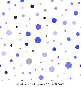 Light Pink, Blue vector seamless texture with colorful hexagons. Abstract illustration with colorful hexagons. Pattern for ads, leaflets.