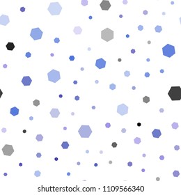Light Pink, Blue vector seamless layout with hexagonal shapes. White background with colorful hexagons. Pattern for ads, leaflets.