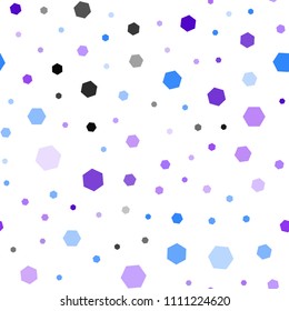 Light Pink, Blue vector seamless texture with colorful hexagons. Abstract illustration with colorful hexagons. New design for website's poster, banner.