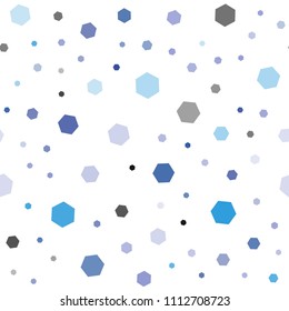 Light Pink, Blue vector seamless texture with colorful hexagons. Illustration of colored hexagons on white surface. Pattern can for your ad, booklets.
