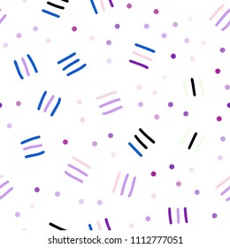 Light Pink, Blue vector seamless background with lines, ovals. Trendy seamless illustration with abstract lines. Template for business cards, websites.