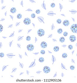Light Pink, Blue vector seamless doodle layout with leaves and flowers. Brand new colored illustration with leaves and flowers. Doodle design can be used for your web site.