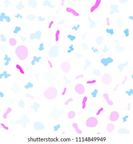 Light Pink, Blue vector seamless template with bubble shapes. Modern gradient abstract illustration with bandy lines. Brand-new design for your ads, poster, banner.