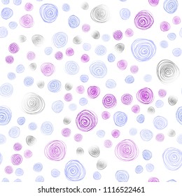 Light Pink, Blue vector seamless doodle blurred background. Colorful illustration in doodle style with flowers. Pattern for heads of websites and designs.