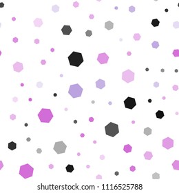 Light Pink, Blue vector seamless cover with set of hexagons. Illustration with set of colorful hexagons. Beautiful design for your business advert.