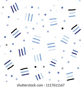 Light Pink, Blue vector seamless pattern with abstract lines. Illustration with repetition of lines on white background. Design for textile, fabric, wallpapers.