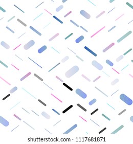 Light Pink, Blue vector seamless texture with colored lines. Modern geometrical abstract illustration with staves. Smart design for your business advert.