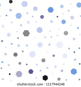 Light Pink, Blue vector seamless texture with colorful hexagons. Design in abstract style with hexagons. New design for website's poster, banner.
