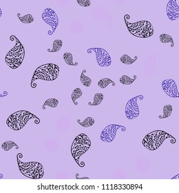 Light Pink, Blue vector seamless doodle backdrop with leaves and flowers. Shining colored illustration with leaves and flowers. Completely new template for your design.