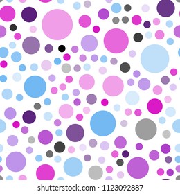 Light Pink, Blue vector seamless layout with circle shapes. Blurred bubbles on abstract background with colorful gradient. Beautiful design for your business advert.