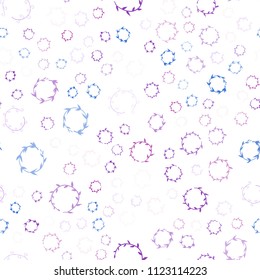 Light Pink, Blue vector seamless cover with spots. Blurred decorative design in abstract style with bubbles. Completely new template for your brand book.