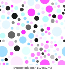 Light Pink, Blue vector seamless template with circles. Glitter abstract illustration with blurred drops of rain. New design for ad, poster, banner of your website.
