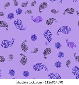 Light Pink, Blue vector seamless elegant template with leaves and flowers. Creative illustration in blurred style with leaves, flowers. Textured pattern for a website, banner.