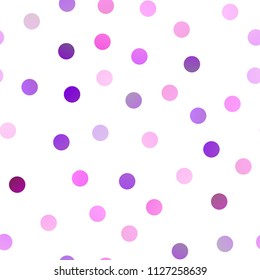 Light Pink, Blue vector seamless background with dots. Glitter abstract illustration with blurred drops of rain. New design for ad, poster, banner of your website.