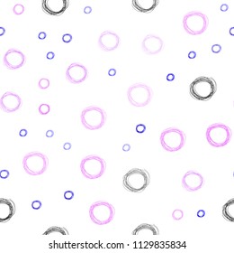 Light Pink, Blue vector seamless layout with circle shapes. Abstract illustration with colored bubbles in nature style. Beautiful design for your business advert.
