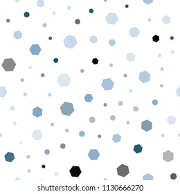 Light Pink, Blue vector seamless background with hexagons. Colorful hexagons on white backdrop. Pattern can for your ad, booklets.