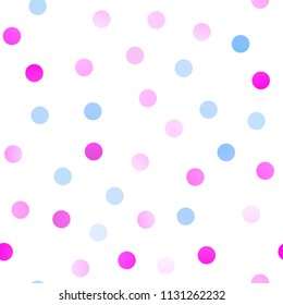 Light Pink, Blue vector seamless pattern with spheres. Blurred decorative design in abstract style with bubbles. Beautiful design for your business natural advert.