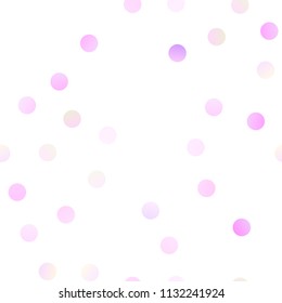 Light Pink, Blue vector seamless pattern with spheres. Glitter abstract illustration with blurred drops of rain. New design for ad, poster, banner of your website.