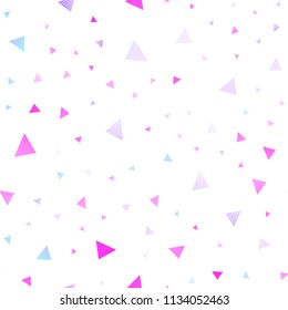Light Pink, Blue vector seamless backdrop with lines, triangles. Glitter abstract illustration with triangular shapes. Best design for your ad, poster, banner.