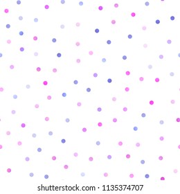 Light Pink, Blue vector seamless cover with spots. Blurred decorative design in abstract style with bubbles. The pattern can be used for ads, leaflets of liquid.