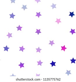 Light Pink, Blue vector seamless cover with small and big stars. Decorative shining illustration with stars on abstract template. The template can be used as a background.