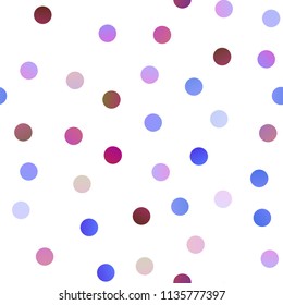 Light Pink, Blue vector seamless background with bubbles. Glitter abstract illustration with blurred drops of rain. Beautiful design for your business natural advert.