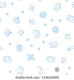 Light Pink, Blue vector seamless template with organic meal. Beautiful colored illustration with food in doodle style. Pattern for menu of cafes, bars, restaurants.
