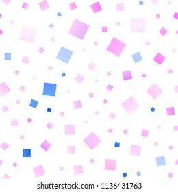 Light Pink, Blue vector seamless pattern in square style. Glitter abstract illustration with rectangular shapes. The template can be used as a background.