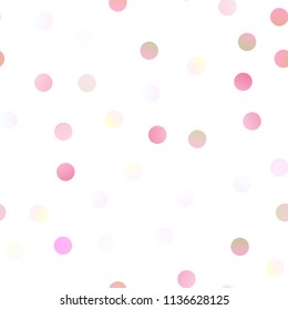 Light Pink, Blue vector seamless layout with circle shapes. Modern abstract illustration with colorful water drops. Completely new template for your brand book.