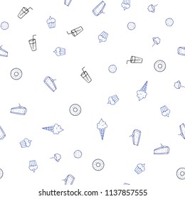 Light Pink, Blue vector seamless pattern with fresh ingredients. Decorative shining illustration with food on abstract template. Doodle design for your business advert of cafes.