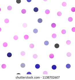 Light Pink, Blue vector seamless cover with spots. Abstract illustration with colored bubbles in nature style. The pattern can be used for ads, leaflets of liquid.