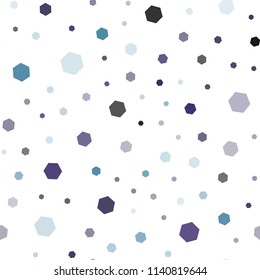 Light Pink, Blue vector seamless texture with colorful hexagons. White background with colorful hexagons. Pattern can be used for landing pages.