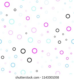 Light Pink, Blue vector seamless layout with circle shapes. Beautiful colored illustration with blurred circles in nature style. Pattern can be used as texture of wallpapers.