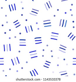 Light Pink, Blue vector seamless pattern with abstract lines. Colorful seamless gradient with lines and signs of maths. Pattern for trendy fabric, wallpapers.