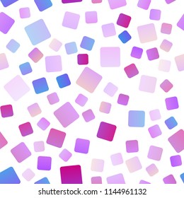Light Pink, Blue vector seamless pattern in square style. Beautiful illustration with rectangles and squares. Modern template for your landing page.