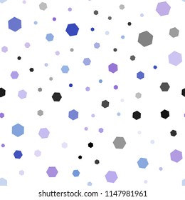Light Pink, Blue vector seamless pattern with colorful hexagons. Illustration with set of colorful hexagons. Pattern can for your ad, booklets.