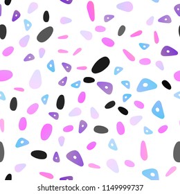 Light Pink, Blue vector seamless template with crystals, circles. Decorative design in abstract style with lines, dots. Best design for your ad, poster, banner.