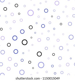 Light Pink, Blue vector seamless pattern with spheres. Illustration with set of shining colorful abstract circles. Completely new template for your brand book.
