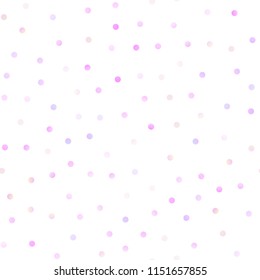 Light Pink, Blue vector seamless background with dots. Blurred bubbles on abstract background with colorful gradient. New design for ad, poster, banner of your website.
