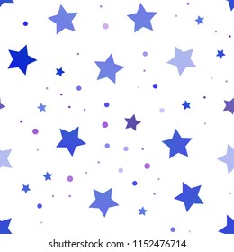 Light Pink, Blue vector seamless layout with bright stars. Modern geometrical abstract illustration with stars. The template can be used as a background.
