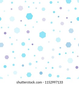 Light Pink, Blue vector seamless backdrop with hexagons. Illustration with set of colorful hexagons. Pattern can be used for landing pages.