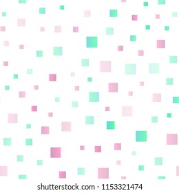 Light Pink, Blue vector seamless texture in rectangular style. Illustration with set of colorful rectangles. The template can be used as a background.
