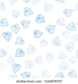 Light Pink, Blue vector seamless abstract pattern with leaves. Brand new colored illustration in blurry style with leaves. Trendy design for wallpaper, fabric makers.