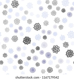 Light Pink, Blue vector seamless pattern with christmas snowflakes. Glitter abstract illustration with crystals of ice. Template for business cards, websites.