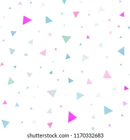 Light Pink, Blue vector seamless template with crystals, triangles. Beautiful illustration with triangles in nature style. The template can be used as a background.