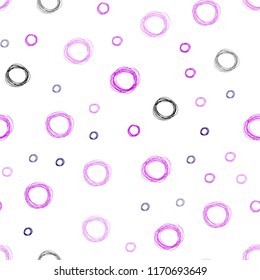 Light Pink, Blue vector seamless texture with disks. Illustration with set of shining colorful abstract circles. Completely new template for your brand book.