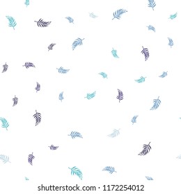 Light Pink, Blue vector seamless doodle background with leaves. Glitter abstract illustration with doodles and leaves. Pattern for design of window blinds, curtains.